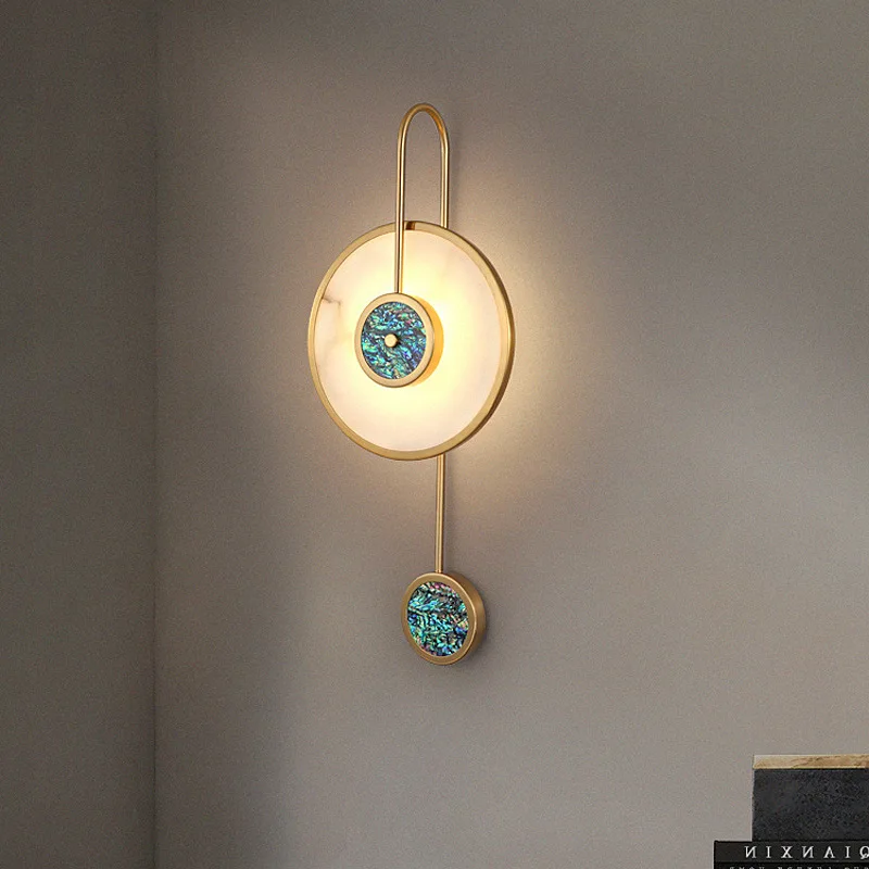 Light Luxury Marble Wall Lamp Creative Living Room Bedroom Bedside Lamps Hotel Villa Corridor Home Decoration LED Bracket Lights