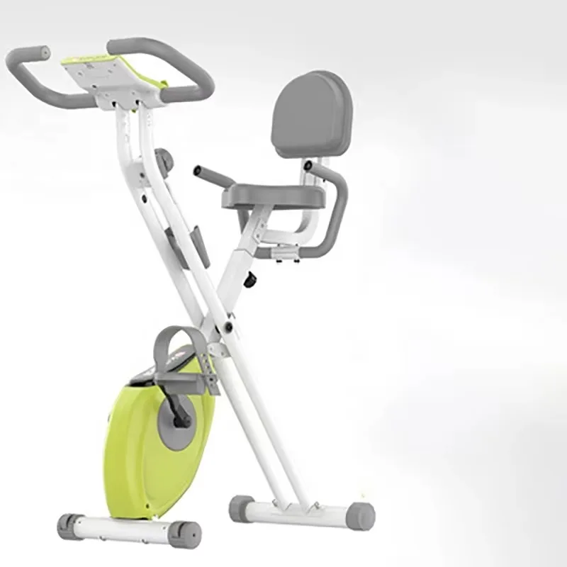 اللياقة البدنية المهنية بناء الجسم مقعد أخضر ثابت كتم دورة - دراجة تمرين داخلية مغناطيسية قابلة للطي