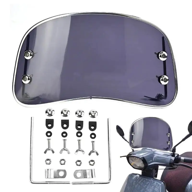 Motorcycle Wind Deflector Transparent Scooter Windshield Thicken Winter Scooter Wind Guard 15.35x8.66inch For Avoiding Rocks