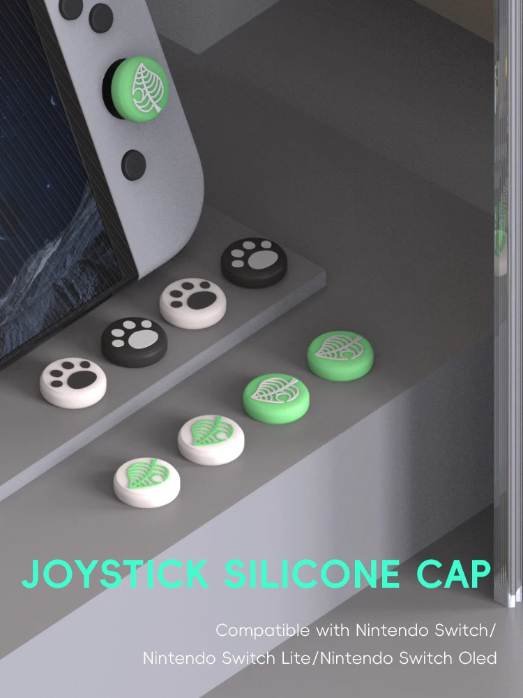 Data Frog para Nintendo Switch cubierta de Joystick para Joy Con cubierta de agarre de pulgar protección de tapa para Nintendo Switch accesorios Oled