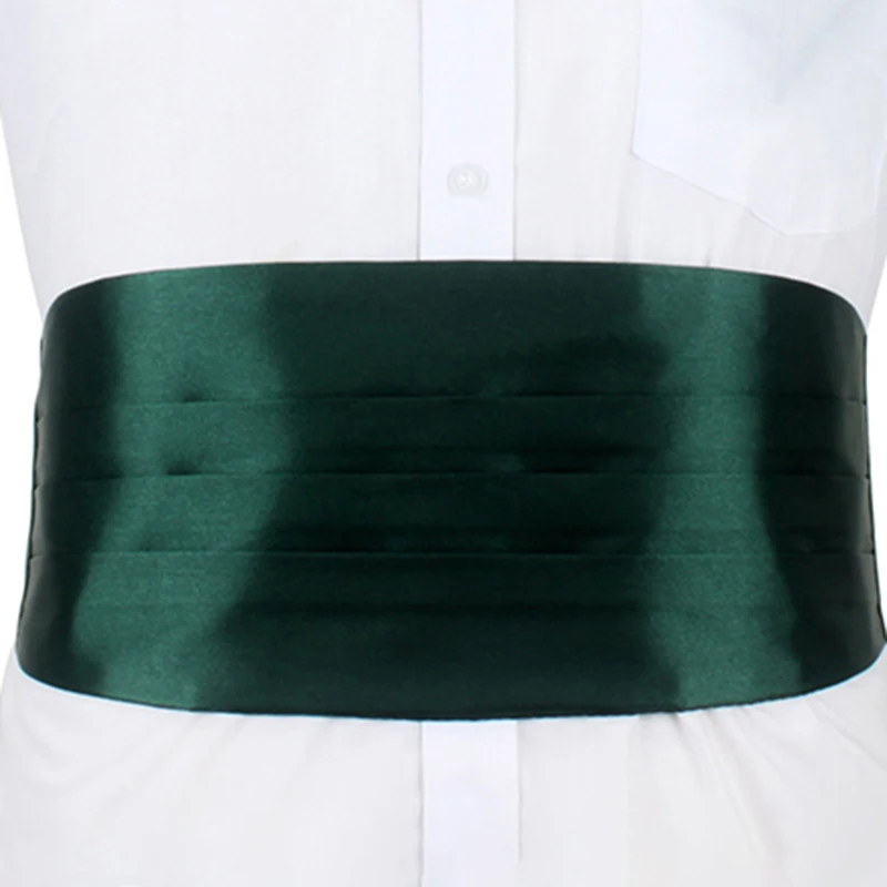 Men's Silky Satin Tuxedo Cummerbund Elastic Bellyband for Formal Wedding Prom Dinner Party