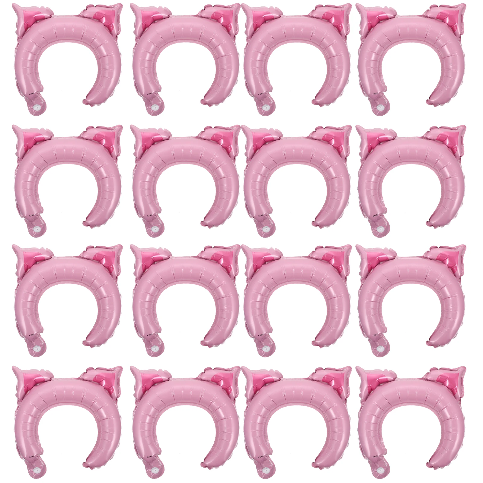 

50pcs Pink Pig Headband Balloons Aluminum Foil Decorative Child Party Cartoon Animal Hair Hoops Inflatable Accessories