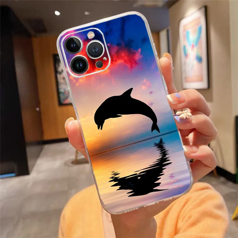 Phone Case For iphone 17ProMax Air 16 15 14 13 Pro Max 15 16 Pro 15Plus Dolphin
