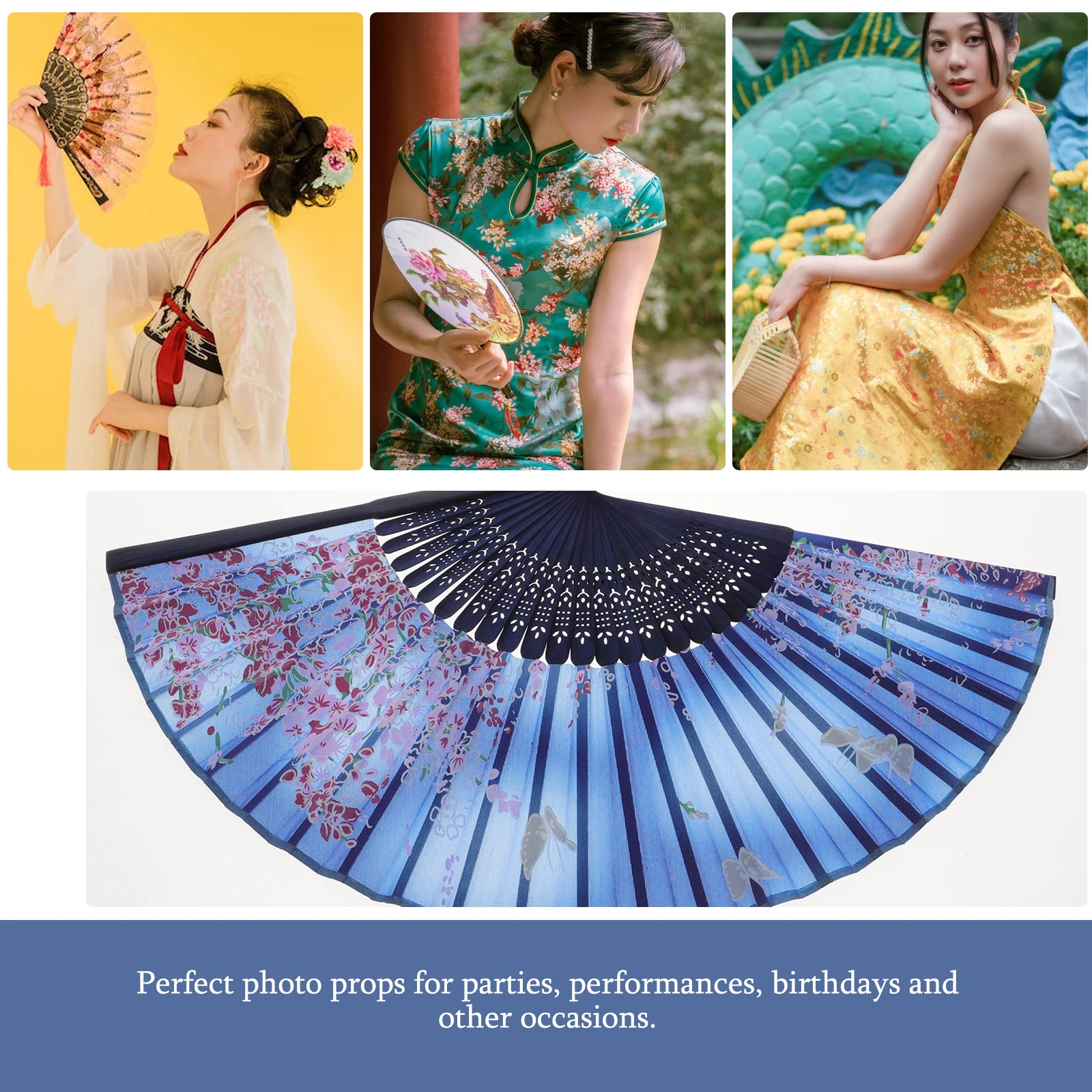 

Classical Folding Fan Chinese Retro Handheld Decorate Diy Fans Style Wooden Dancing Dance