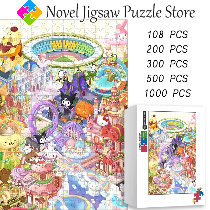 

Sanrio Amusement Park Puzzle 108/200/300/500/1000 Pieces Cartoon Anime Character Hello Kitty Kuromi My Melody Jigsaw Puzzles