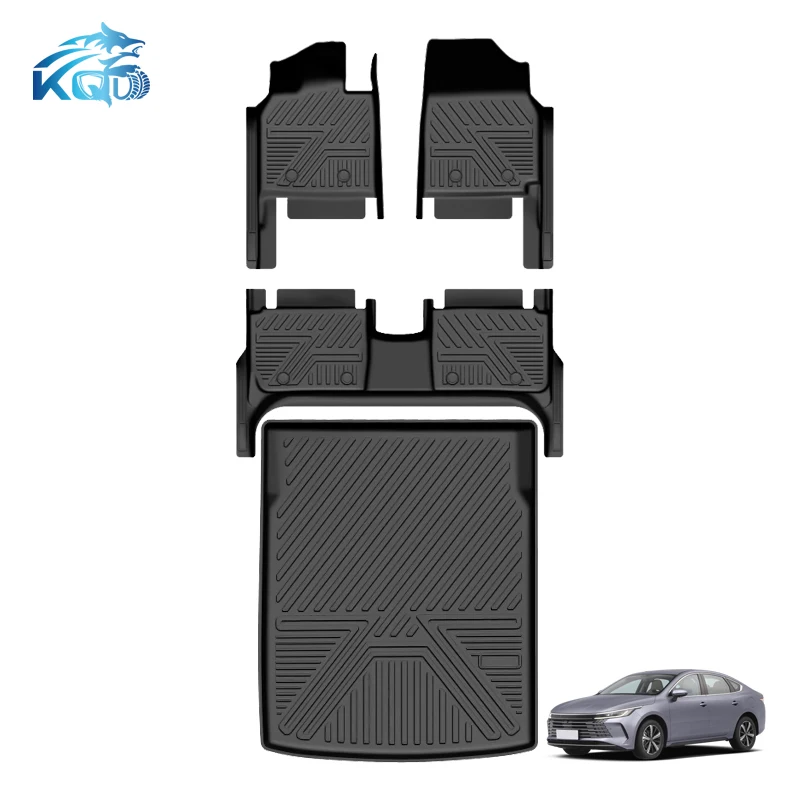 KQX New Design Waterproof Odorless Easy Clean 5D Tpe Material Car Mats Floor Mat Fit for BYD Destroyer 05 2022