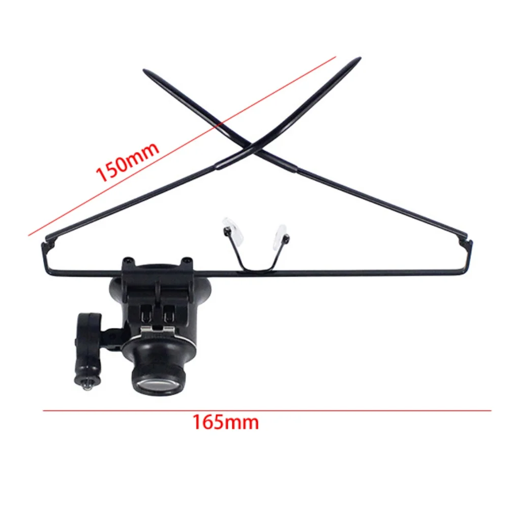 1PCS 20X Headband LED Light Glasses Magnifier Eye Loupe Lens For Watchmaker Jewelry Optical Lens Glass Magnifier Repair Tool