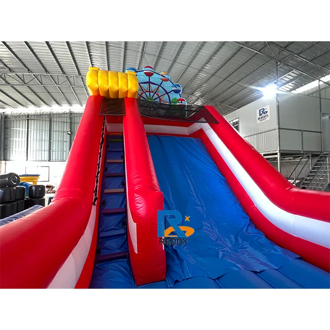 Giant Inflatable Slide & Bouncer Castle, 0.55mm PVC Kids Playground with Safety Net, CE Certified Outdoor Party Equipment