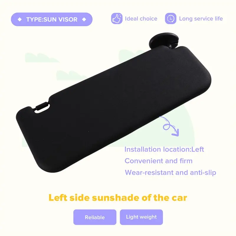 74320-0KB00-C0 74310-0KC30-C0 Black Side Sun Visor Fits For Toyota Hilux Revo Rocco Rogue 2WD 4WD 2015-2022