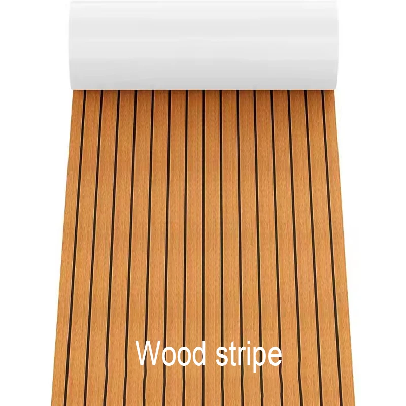 4 Colors 2400x450x6mm EVA Self-Adhesive Foam Boat Flooring Faux Teak Decking Sheet Pad For Boat Marine Yacht RV Deck Sheet Mat — 1