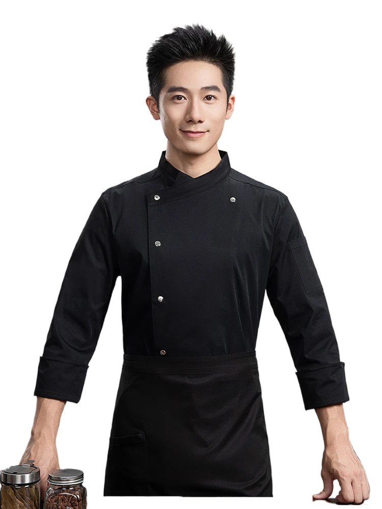 Uniforme de Chef Unisex de algodón de manga larga Otoño Invierno restaurante Hotel ropa de trabajo chaqueta de Chef