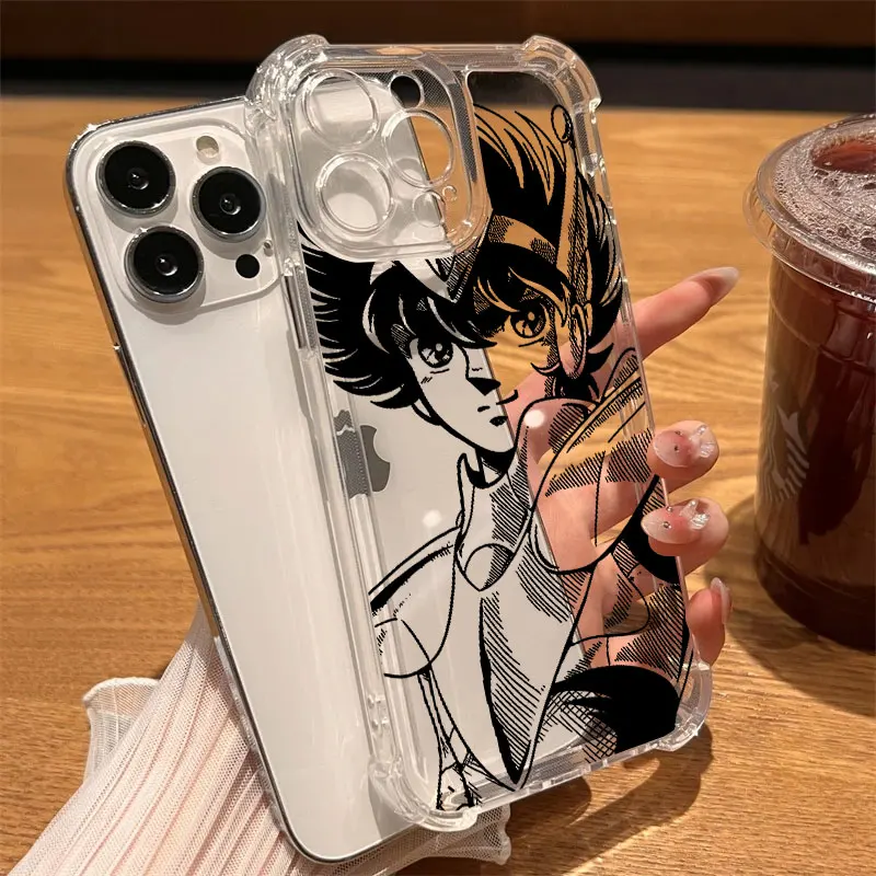 Saint Seiya Cygnus Hyoga Telefoonhoesje Helder Voor iPhone 17 16 14 15 11 12 13 Pro Max 16E 15 16 Plus 17Air Schokbestendige Siliconen Cover