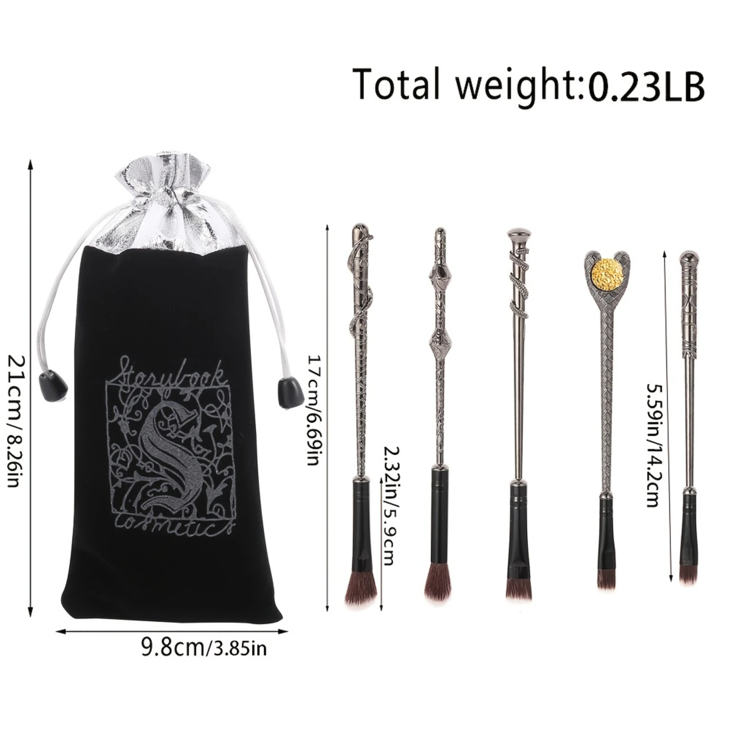 Make-up-Pinsel-Set – 5-teilig, Zauberstab, Make-up-Pinsel, Foundation, Blending, Rouge, Lidschatten, Gesicht, Lippen, Puderpinsel, Beauty-Tools