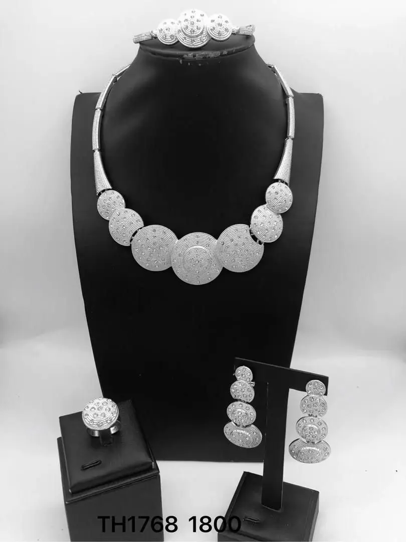 Jewelry Sets For Women Plated Gold Pendant for Party Favors New In Fashion Silver Ring Earrings Gift Jewelry Sets
