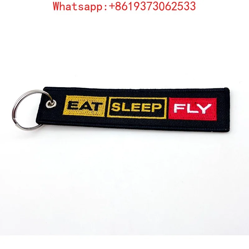 

"Eat, Sleep, Fly" Aviation Merchandise Personalized Embroidery Keychain Gift Pendant