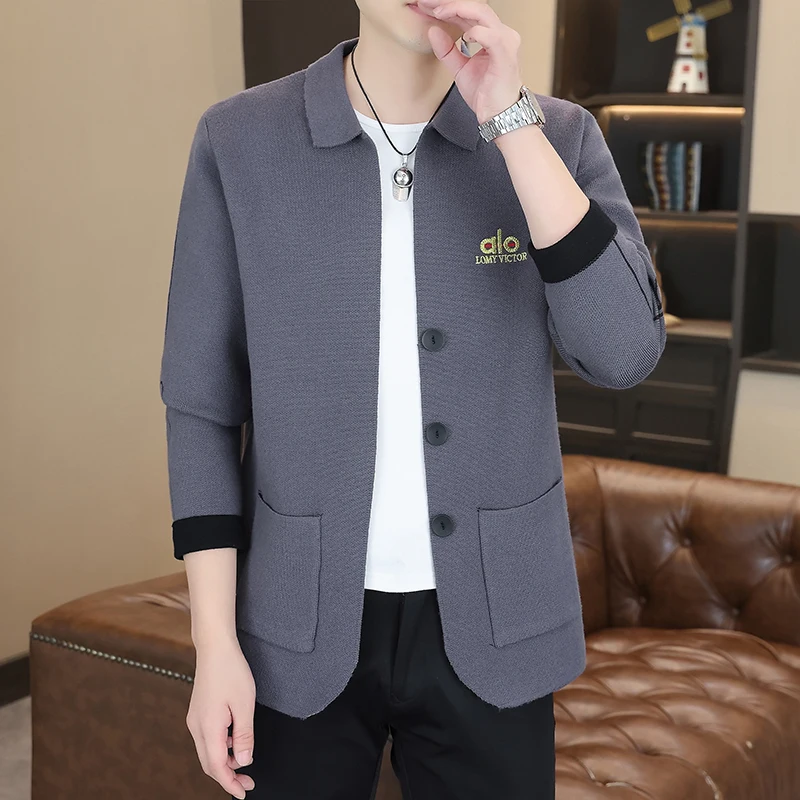 New Mid Autumn Collection for Young and Middle Aged People in 2026: Flip Collar Casual Cardigan Knitted Sweater Cardigan Coat