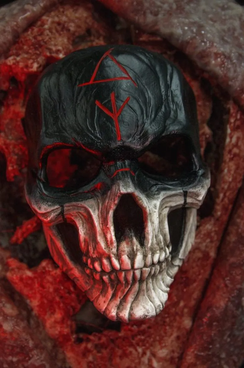 

Horror Bloody Warrior Skull Mask, CS Game, Latex Headwear, Party