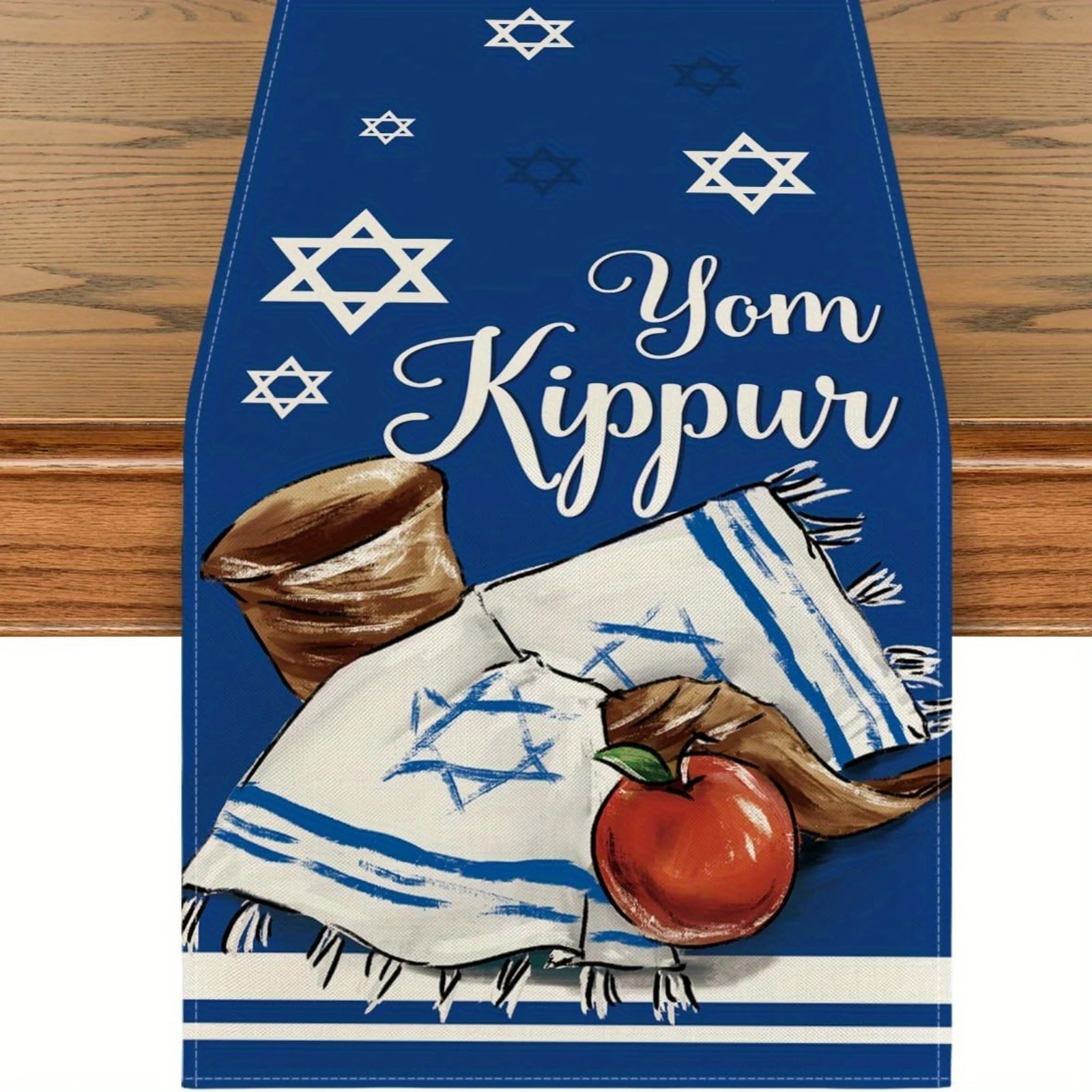 Yom Kippur Pattern Table Runner Home Decor to Living Room & Dining Area Kitchen Dining Room Perfect for Coffee Tables & Mor