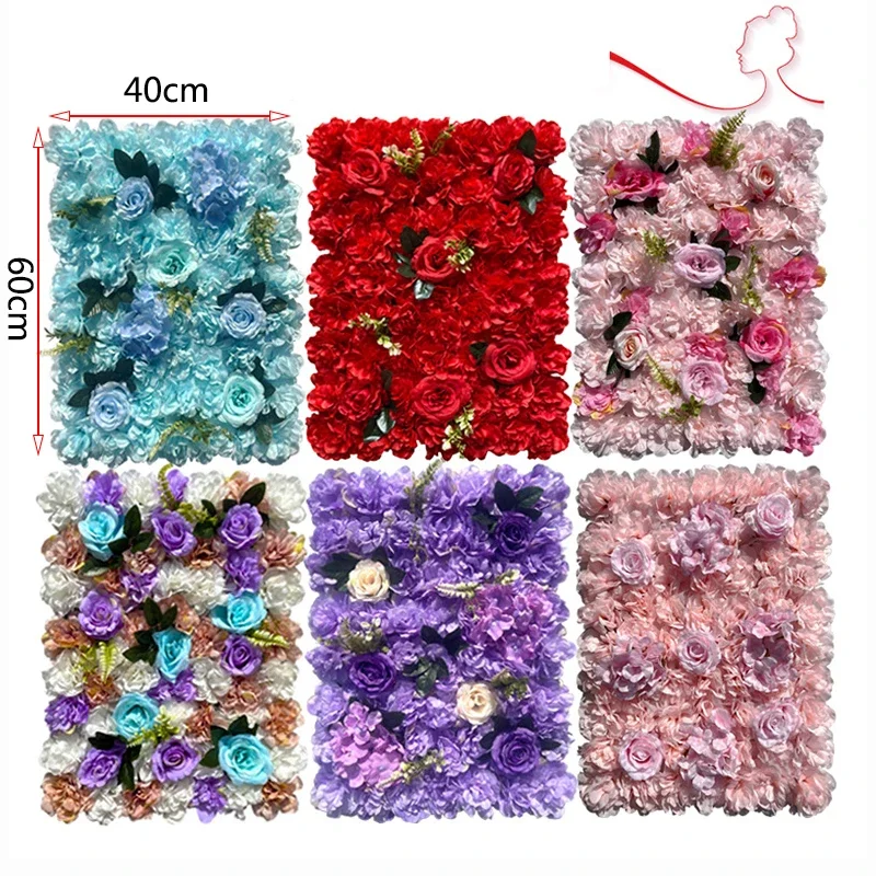 Floral Wall Panels 60x40cm 6/10/15 Pieces Set for Wedding Party Decorations Festive Backdrop Flower Wall Art Home Decor