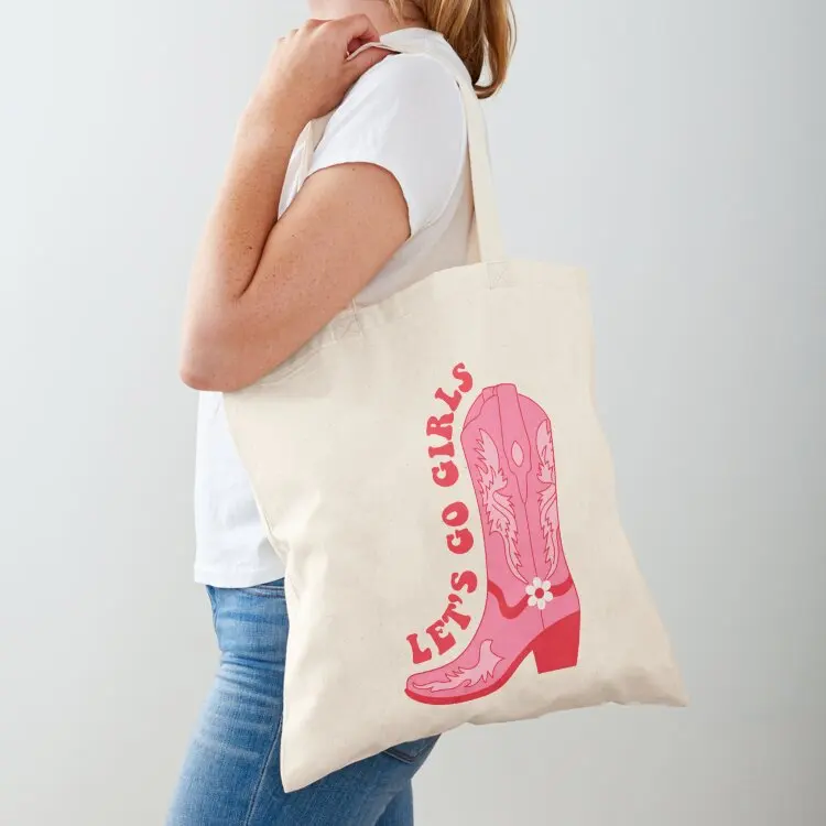 

Lets go girls. Vintage cowgirl boot. Tote Bag the tote bag Handbags personalized tote canvas bag