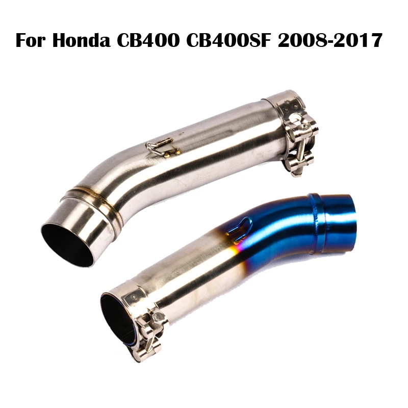 For Honda CB400 CB400SF 2008-2017 Motorcycle Exhaust Middle Connect Link Pipe Stainless Steel Slip On 51mm Muffler Escape