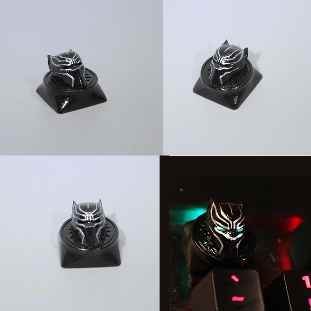 For Black Panther Resin Keycaps Cross MX Mechanical Keyboard Aula F87pro Crush80 Evo80 Gx87 Raven68 Backlit Customize 3D ESC Cap