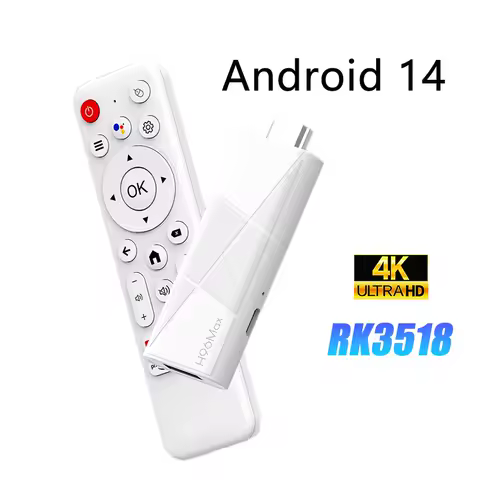 Smart TV Stick H96 MAX RK3518 Wifi6 Android 14.0 BT5.4 4K Home Media Player Voice Assistant Android TV Stick 2GB 8GB 16GB