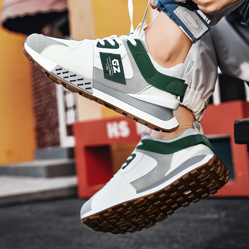 Herren-Freizeitschuhe, modische Sportschuhe, klassische und stilvolle Sneaker mit Schnürung, leicht, bequem und atmungsaktiv. – Detail 5