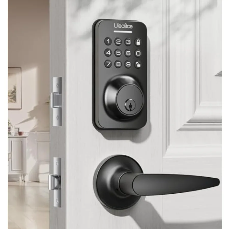 

Keyless Entry Door Lock Deadblot with Handle Set, Keypad Door Lock with Handle Smart Door Locks for Front Door with Set, Easy I