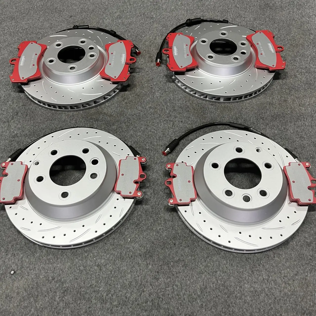 Dicase high carbon brake rotor 350*34mm front & 330*28mm rear disc with ceramics brake pad for Audi Q7/Porsche Cayenne