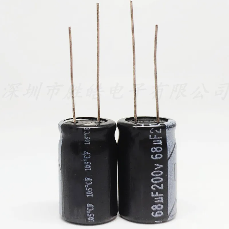 （10PCS）   200V68UF   Aluminum Electrolytic Capacitorsr   200V68UF     Volume：13X20MM   High Quality