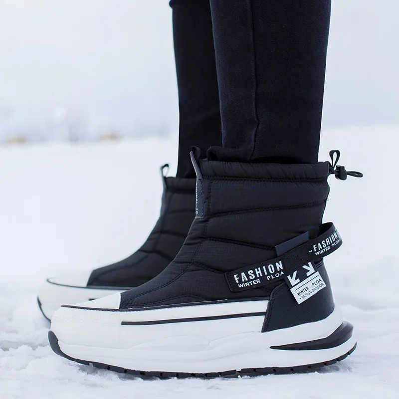 2023 Winter New Thick Couple Snow Boots Plus Velvet Warm Side Zipper Outdoor Casual Short Boots Cold Resistance Men Cotton Shoes