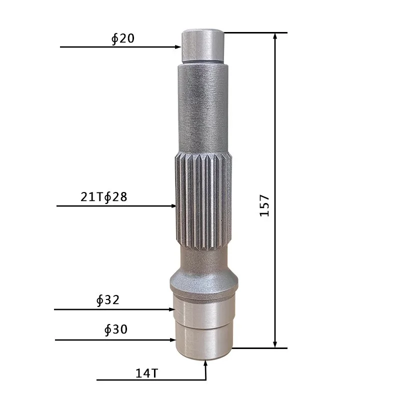 XUGong XE60D Excavator Walking Motor Pump Shaft Sun Shaft Bearing Steel Sleeve 14 Teeth/21 Teeth for Heavy Equipment Repair