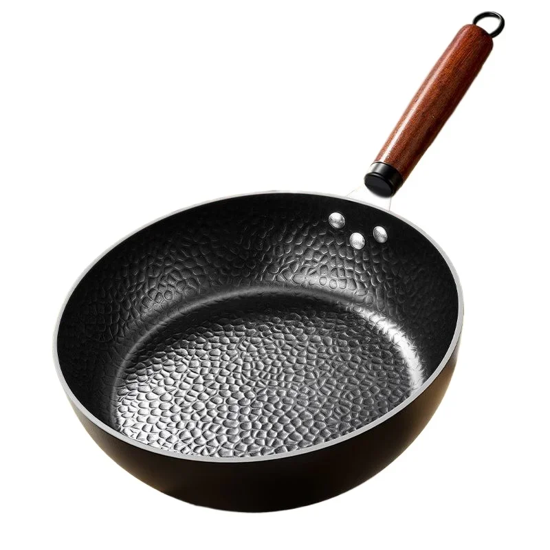 

32/34cm Fish Scale Iron Wok Hand Hammered Traditional Cookware Kitchen Uncoated Wok Suitable for Gas Stove Induction Cooker Wok