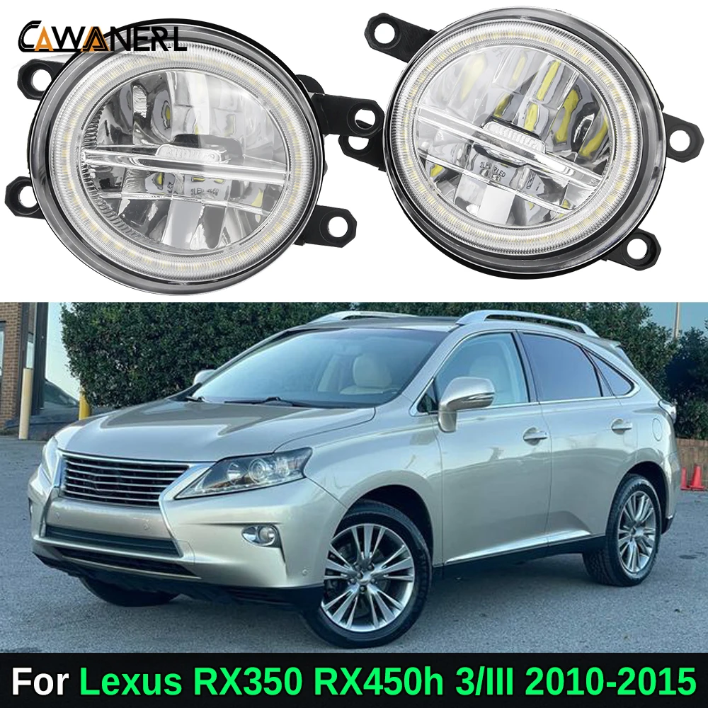 2IN1 Car Front LED Fog Light + Angel Eye Daytime Running Lamp For Lexus RX350 RX450h 3/III 2010 2011 2012 2013 2014 2015