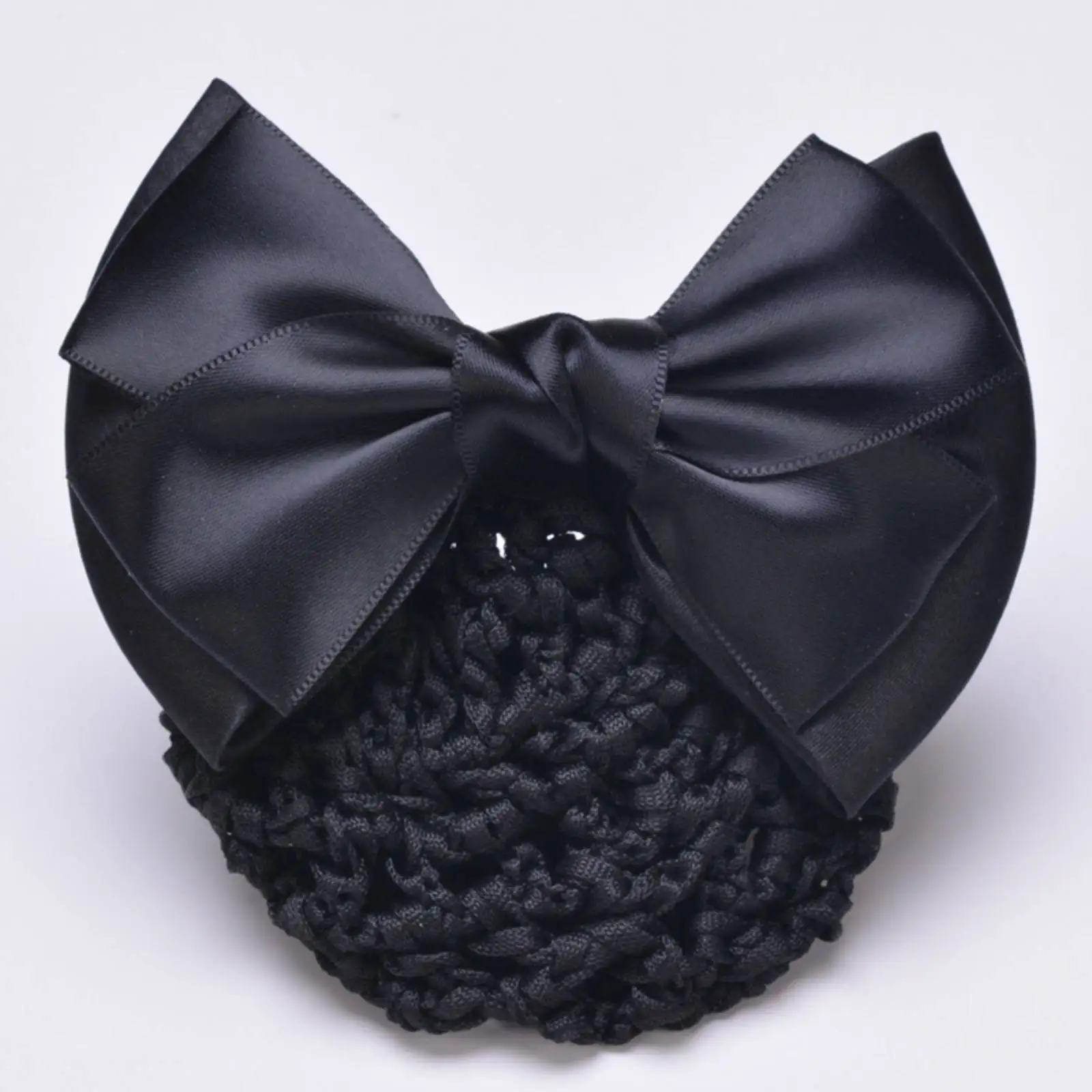 Women Professional Hotel Bank Nurse Bow Barrette Hairnet Hair Clips Accessories