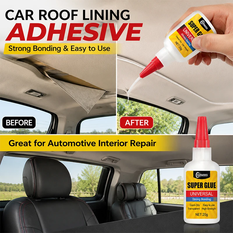 Easy-Apply PU Leather Repair Glue, Liquid Adhesive Gel for Car Interior Cracks, Door Trims, Dashboard and Center Console Repair