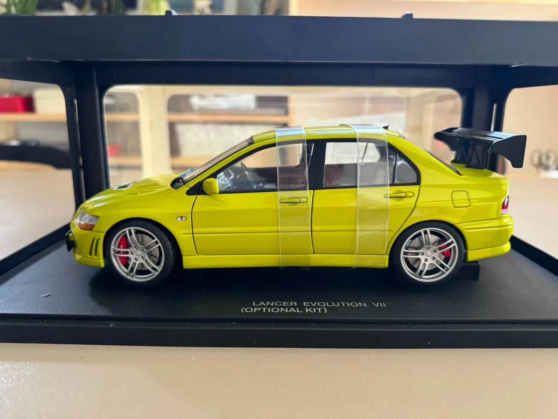 

Желтая модель автомобиля Autoart 1:18 Lancer Evo VII, ограниченная серия, все открытые металлические статические модели автомобиля из сплава, игрушка в подарок