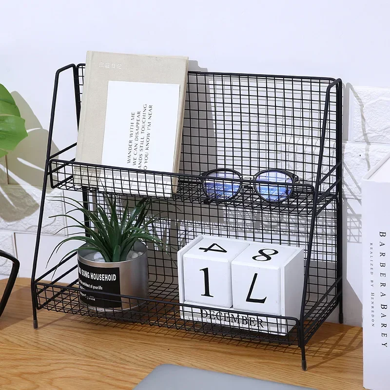 Iron Art Makeup Organizer Two-Layers Jewelry Box Cosmetic Organizer Makeup Box Lipstick Makeup Storage Bathroom Table Organizer