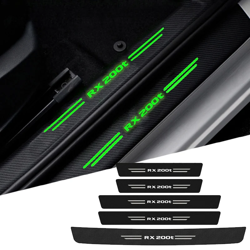 For Lexus RX200t Badge Luminous Car Door Sill Scuff Plate Decals Carbon Fiber Threshold Protect Stickers Strip Tape Accessories