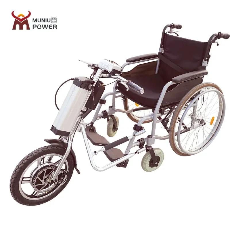 Venta caliente barata, remolque para silla de ruedas, silla de ruedas deportiva, Handbike, 36V, 350W, kit de conversión de silla de ruedas