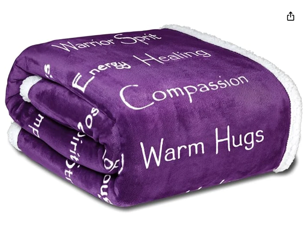 Couverture de Compassion – Force, Courage, Super Douce, Chaleur Réconfortante – Cadeau de Guérison – Couverture en Peluche – Pensées Réconfortantes – Énergie Positive – Amour, Espoir