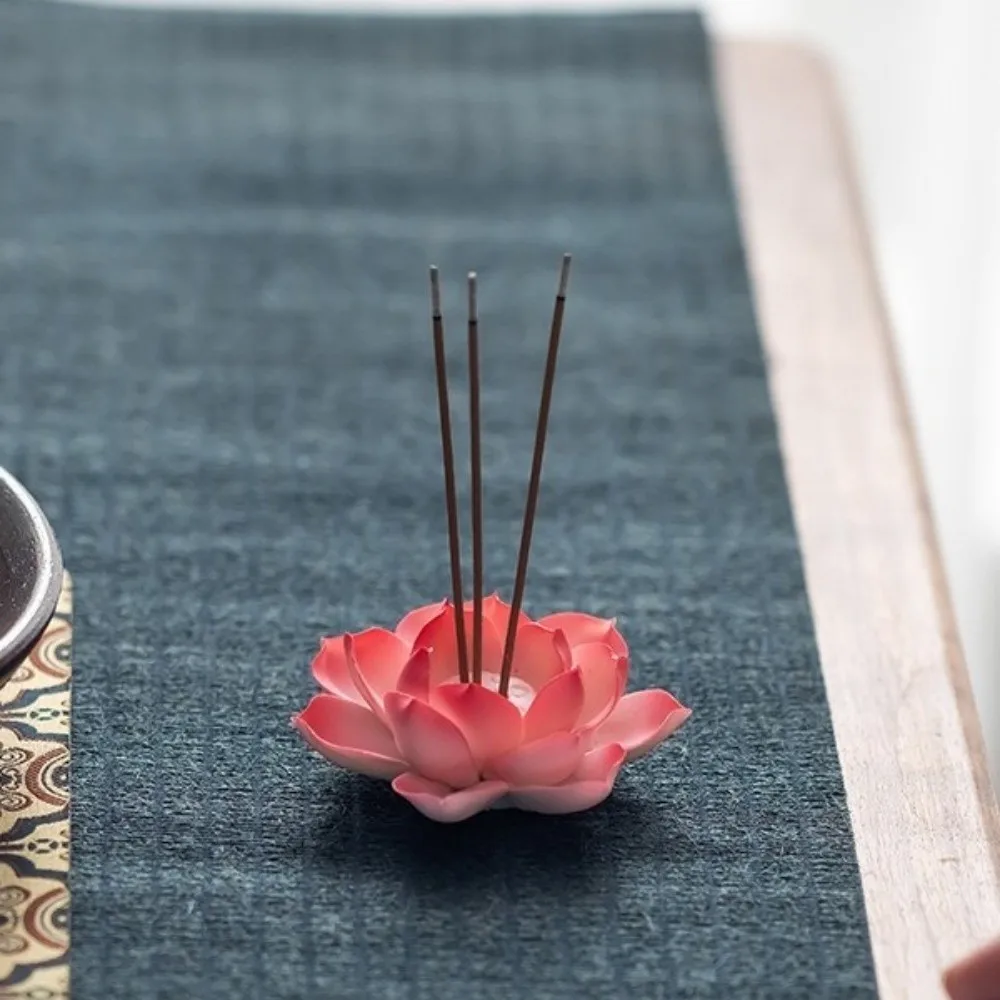 Ceramic Incense Burner Ash Catcher Detachable Incense Stick Holder Decorative Flower Design Incense Burning Tray Office Use