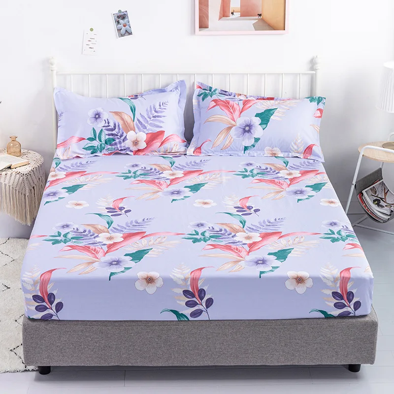 

Summer 100% Cotton Mattress Protector Quilted Bedspread Queen Bed Mattress Small Fresh Flowers Soft Breathable 150x200 180x200