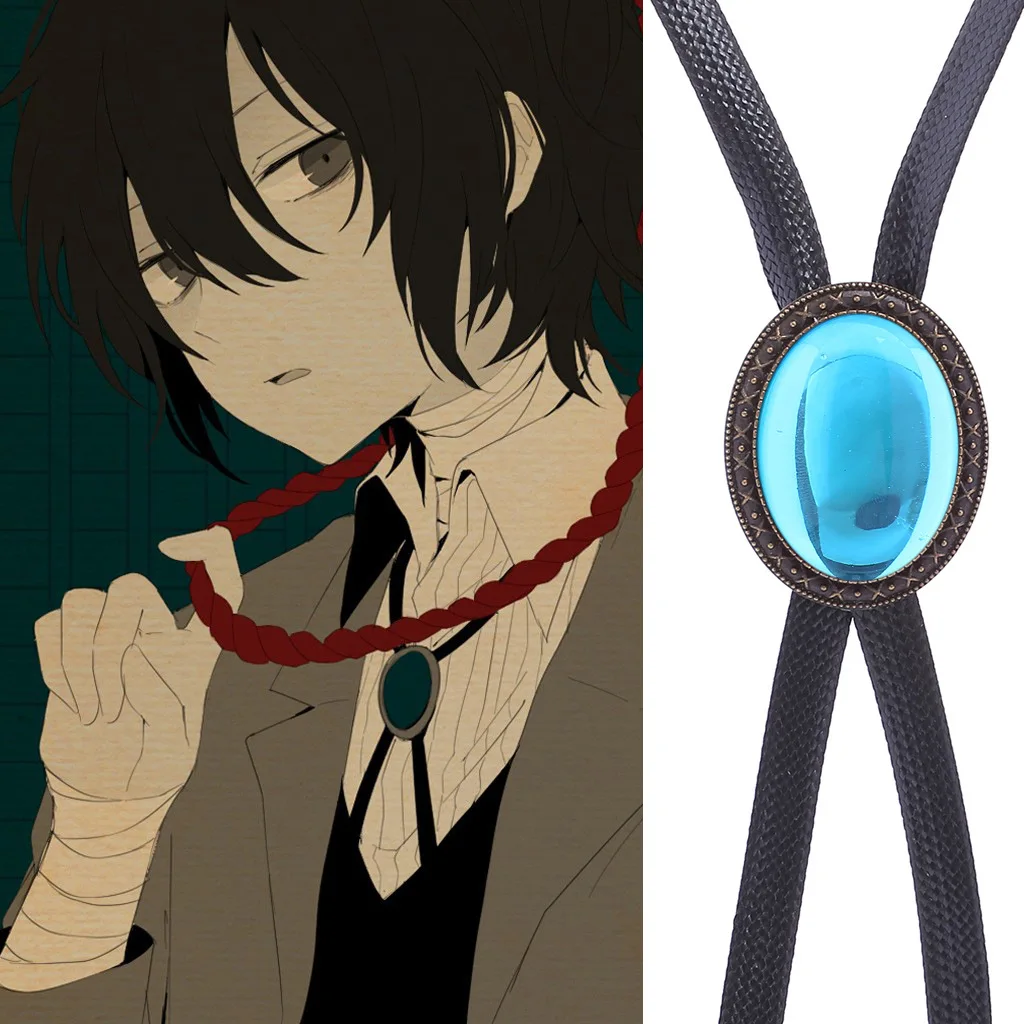 Dazai Osamu Cosplay Adjustable Bolo Tie Fashion Anime Necktie Cartoon Character Bow Tie for Men Anime Convention Accessory