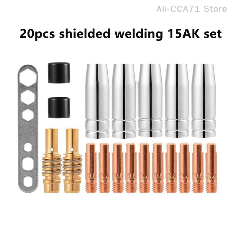 20Pcs Nozzles Contact Tips Holders Mig Welder Consumable Accessory For 15Ak Mb15 Mig Co2 Welding Torch