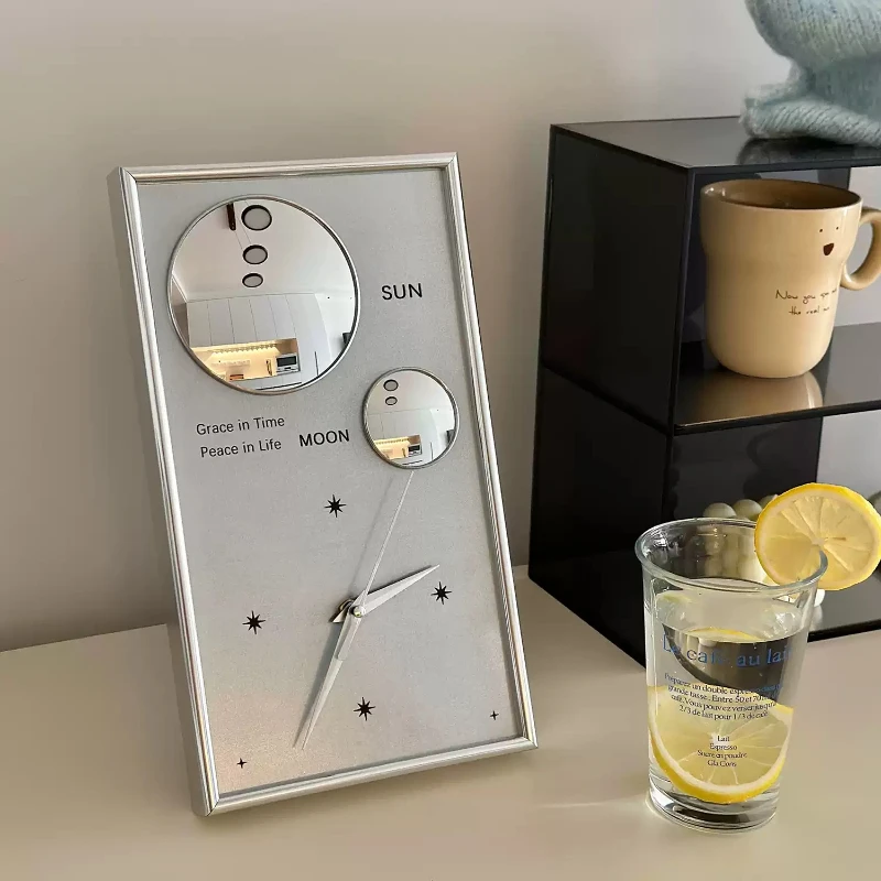 Bauhaus Wall Clocks Minimalist Multifunctional Home Timepiece Desk Hanging Clock with Quiet Movement Modern Magnetic Decor Clock