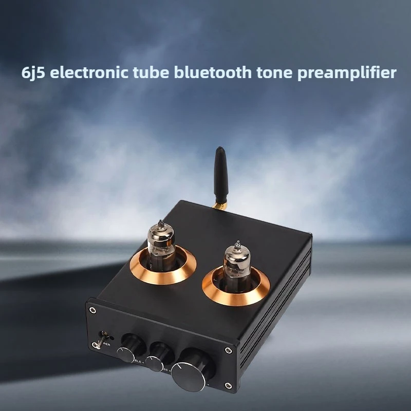 

6J5 tube fever HIFI bile pre-stage QCC3034 Bluetooth 5.1 bile power amplifier pre-high and bass adjustment home audio amplifier