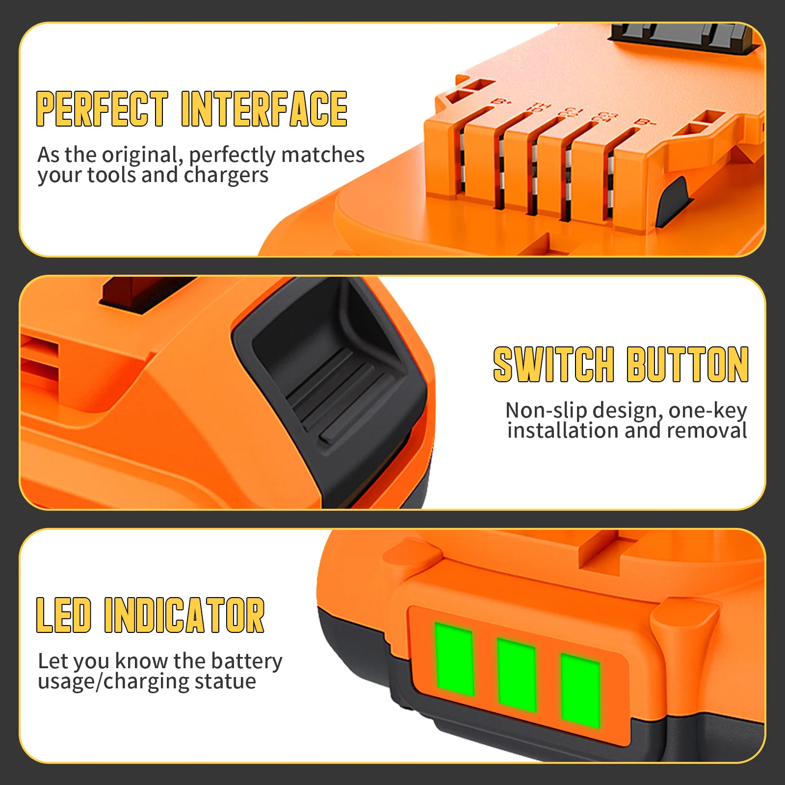 Oryginalny akumulator zamienny do elektronarzędzi Dewalt DCB200 20V 3,5Ah DCB609 DCB200 DCB182 DCB205 DCB206 DCB209 Li-ion Power Tool Battery — zdjęcie produktu 4