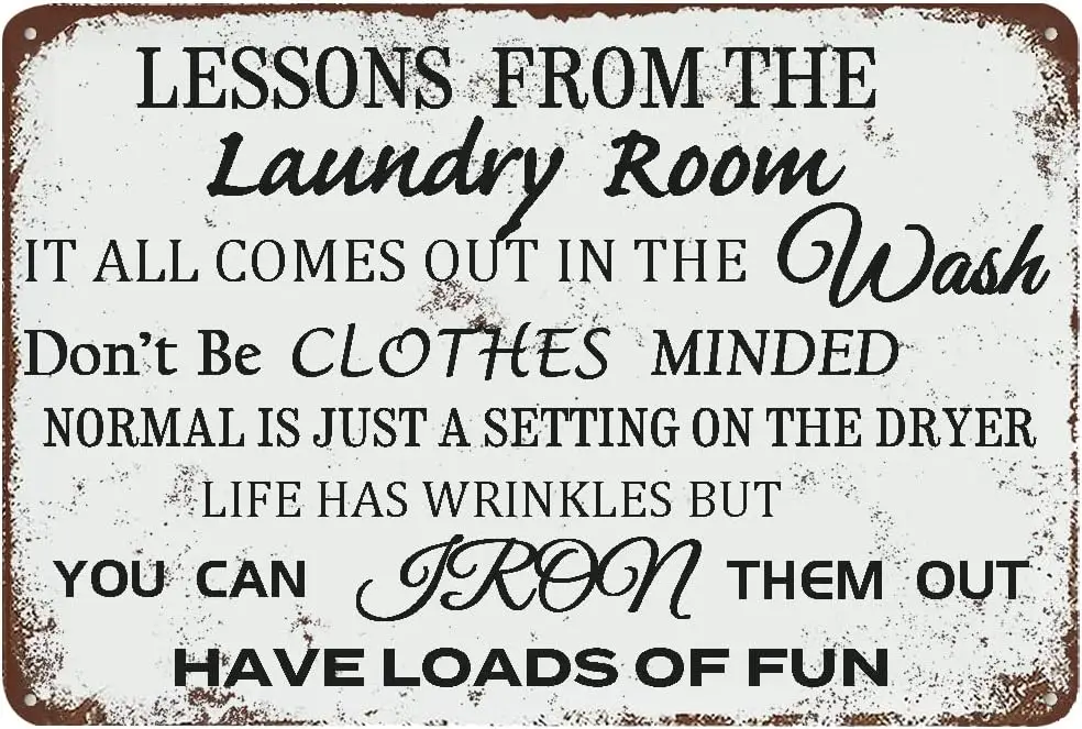 christmas decorations gifts for men womens Funny Laundry Room Rules Metal Tin Sign Wall Decor Rustic Farmhouse